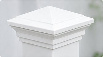 White vinyl pyramid post cap