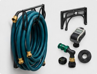 Hose hanger, timer, and sprayer nozzle accessories